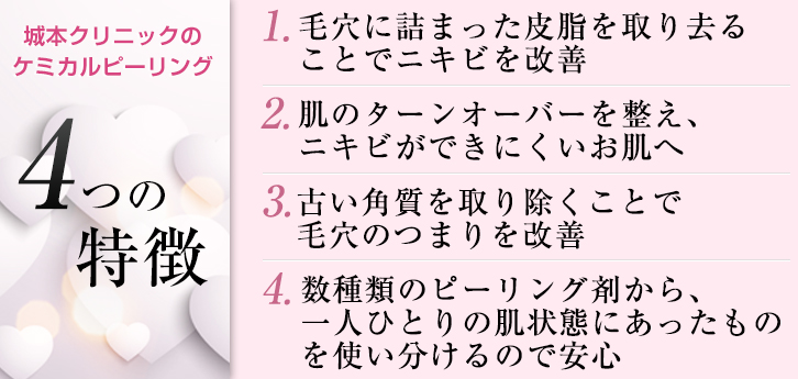 城本クリニックのケミカルピーリング4つの特徴